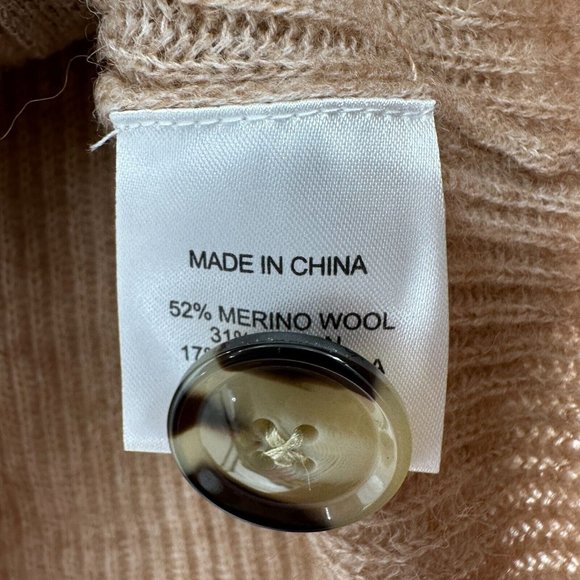 Quince Women's Heather Oatmeal Baby Alpaca-Merino Wool Cropped Cardigan sz XS - Picture 5 of 7